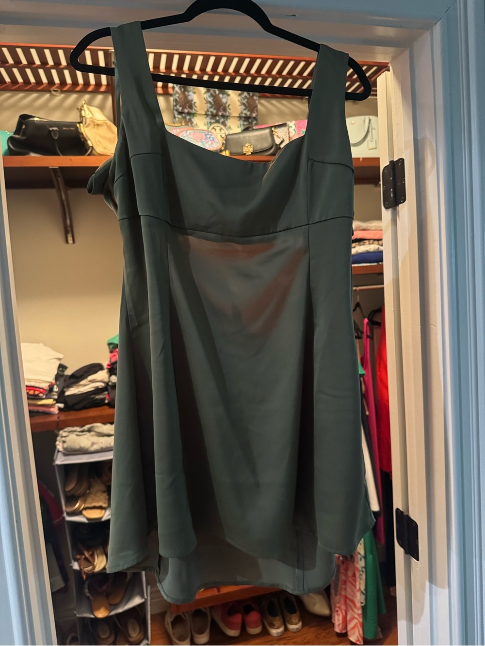 Urban Outfitters Forest Green High-Low Sleeveless Dress